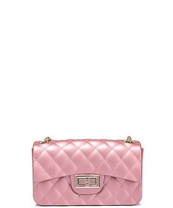 Quilted Matte Jelly Small Crossbody 7047 ROSEGOLD